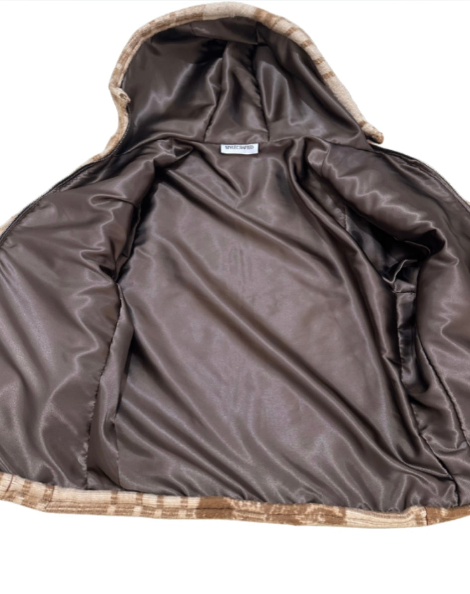 veste en laine marron upcyclé