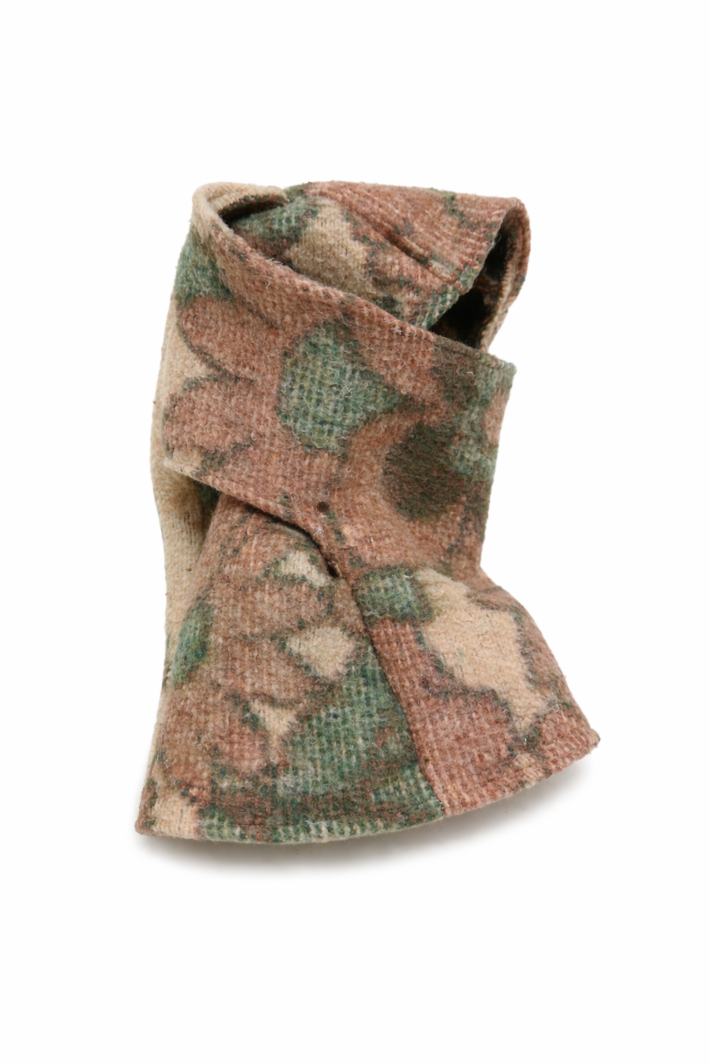 Cagoule en laine upcyclé motif fleuri